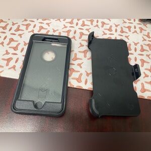 iPhone black defender outerbox case 2 pc plastic rubber holster 7111A otr def 28